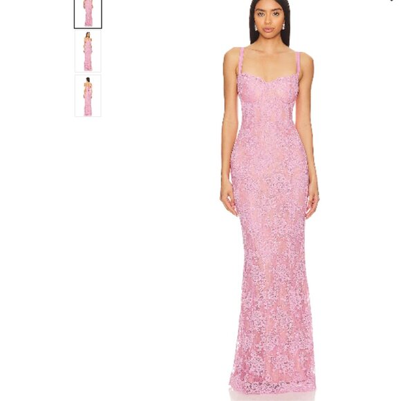 Ruby様ピンクオパールBIGリボンNo.1897 V. Chapman | Dresses | Ruby Gown In Begonia Pink Lace V Chapman